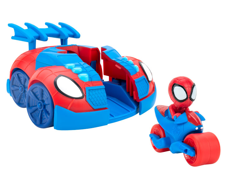 Figurines Pour Enfants Véhicule Web Strike 2 En 1 Spidey - Lanceur Moto Figurines Pour Enfants Véhicule Web Strike 2 En 1 Spidey - Lanceur Moto