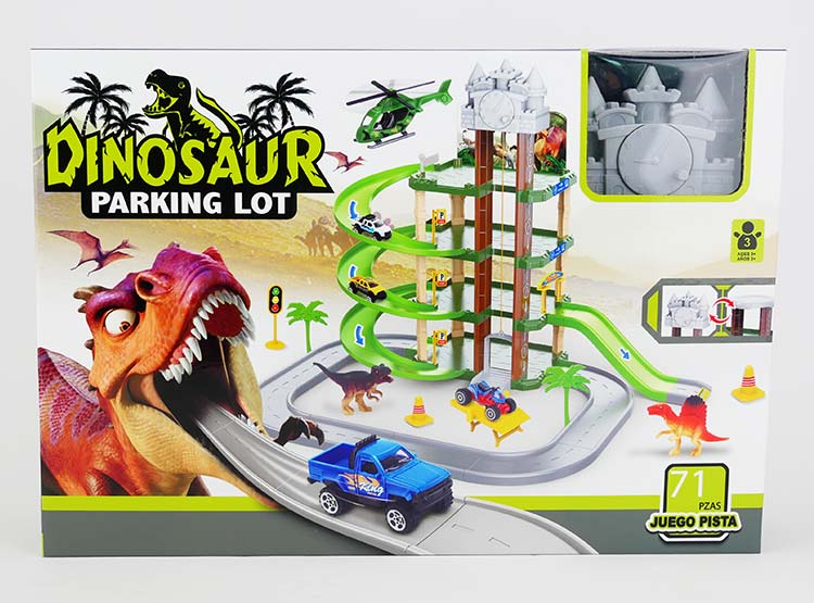 PISTA AUTOS ULTRA TOY DINOSAURIOS ESTACIONAMIENTOS - 2