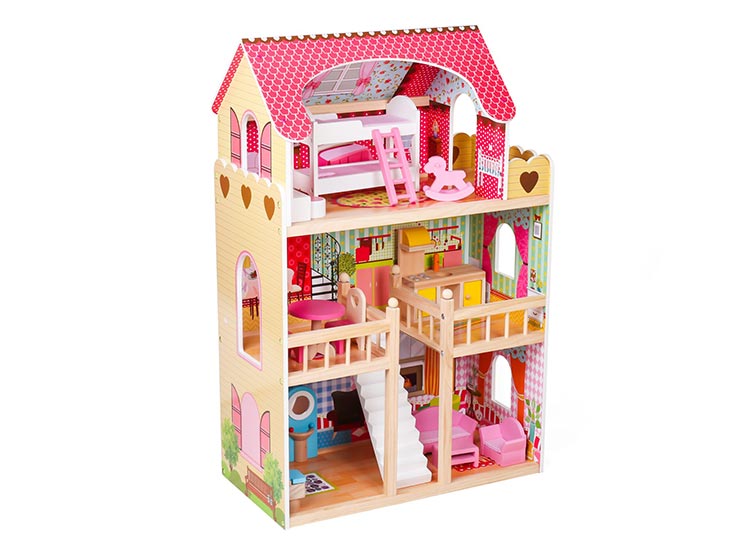 Doloowee Casa De Muñecas De 4 Pisos Y 10 Habitaciones Con Tobogán Y Accesorios – Juguete Ideal Para Niñas De 3 A 5 Años