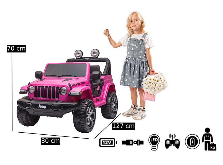 JEEP A BATERIA KIDSCOOL RUBICOM ROSADO 12V - 4