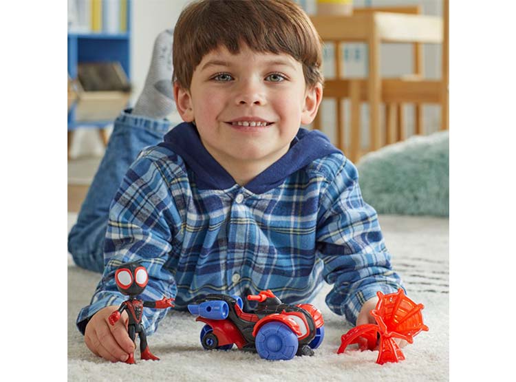 Marvel Spidey Set 7 Figure Supereroi – Spidey, Ghost-Spider, Miles Morales, Ms. Marvel, Hulk, Pantera Nera, Articolate, Regalo Bambini