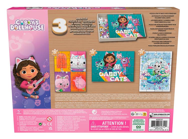 Ripley - SET 3 PUZZLES GABBY'S DOLLHOUSE MADERA
