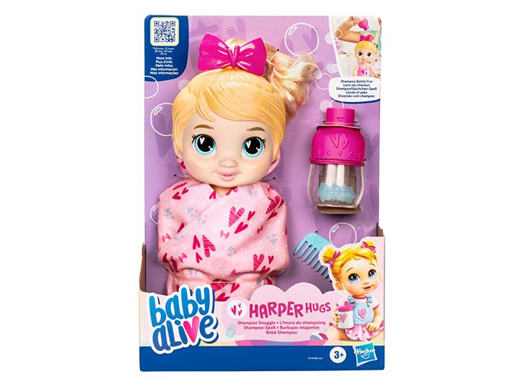 MUÑECA BABY ALIVE BURBUJAS RELAJANTES HARPER HUGS CABELLO RUBIO