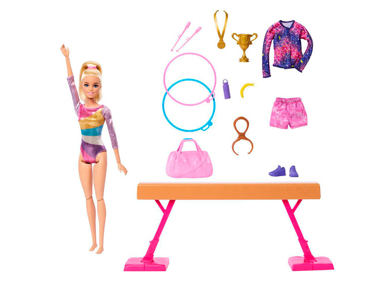SET DE JUEGO BARBIE PROFESIONES GIMNASTA CABELLO RUBIO - 1