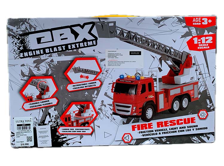 VEHÍCULO EBX CAMIÓN DE BOMBERO CON GRUA 1:12 - 3