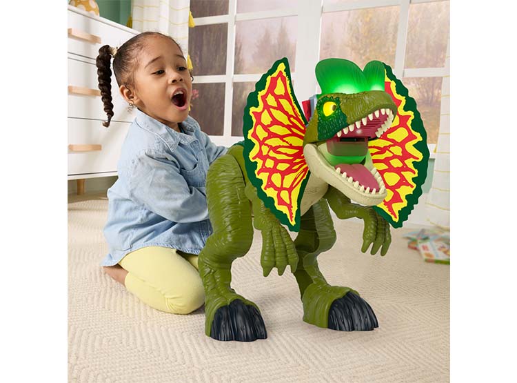 Bullyland 61477 Dilophosaurus: Statuetta Dinosauro Museum Line 18 Cm, PVC Dipinto A Mano, Da Collezione