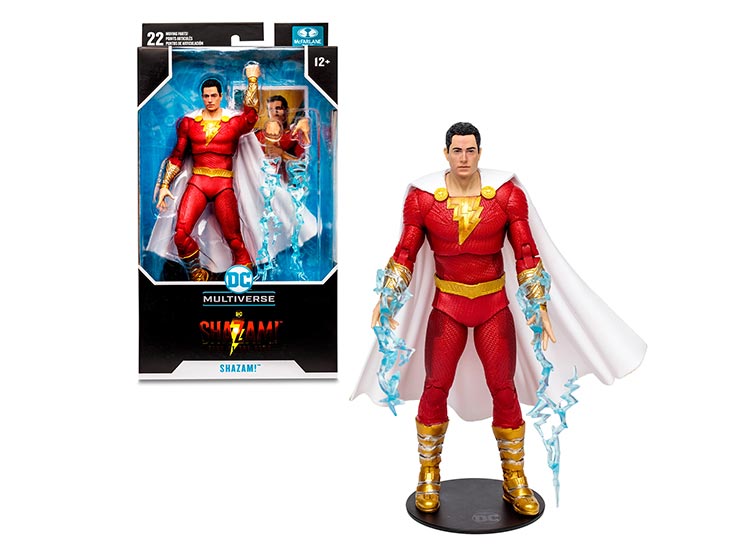 DC Comics Shazam! Figura D'azione: Supereroe In Rosso Con Accessori - Collezionabile