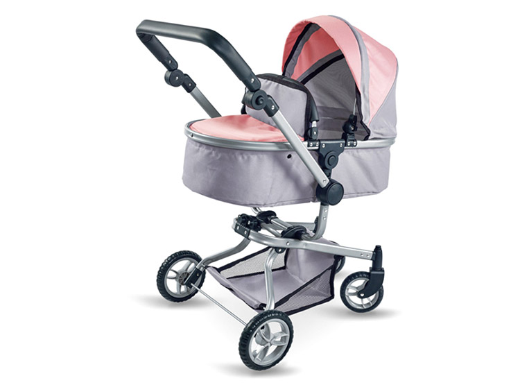 COCHE CUNA PARA MUÑECAS ROSADO 2X1 - 3