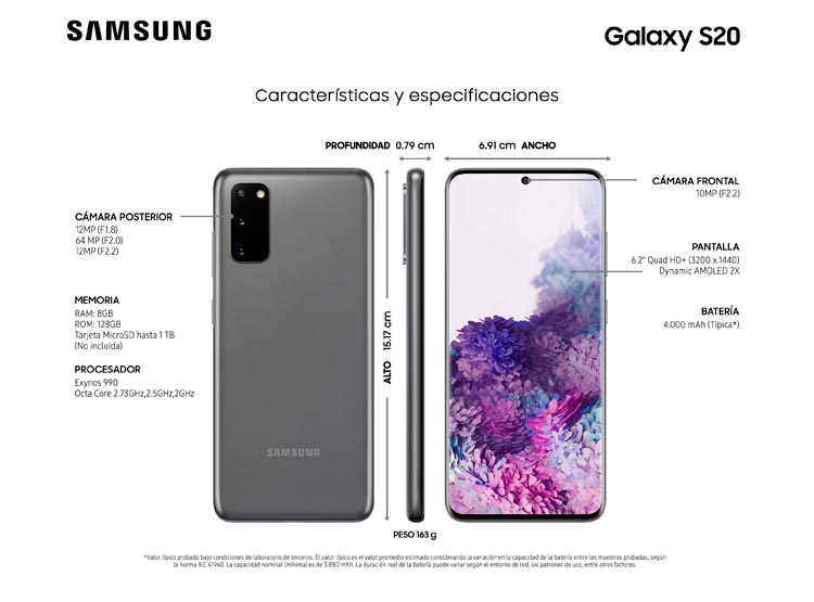 CELULAR SAMSUNG GALAXY S20 128 GB 8 GB RAM 10MP 6.2