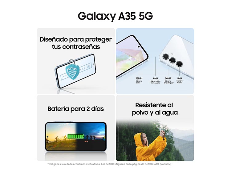 CELULAR SAMSUNG GALAXY A35 128 GB 6 GB RAM 13MP 6.6" - 7