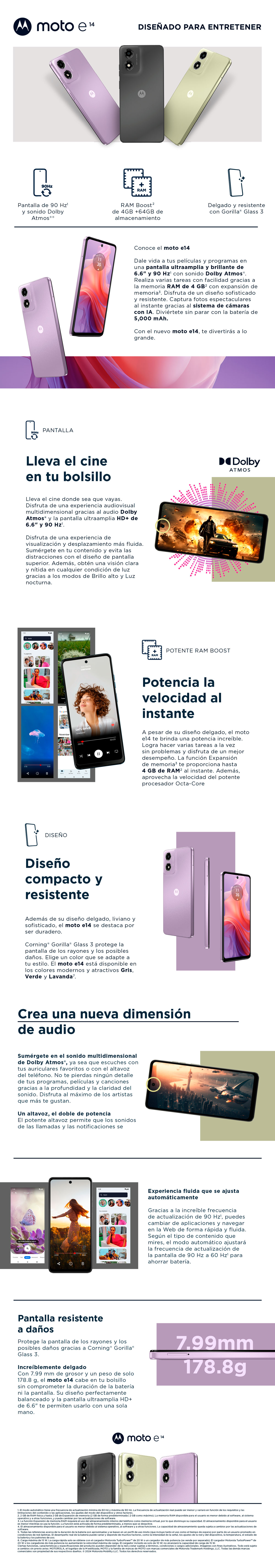CELULAR MOTO E14 MOTOROLA 64GB 4GB RAM 13MP 6.6