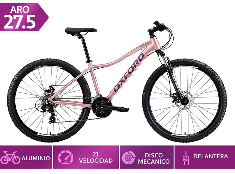 OXFORD - BICICLETA OXFORD 27.5 VENUS 1 21V TALLA S ROSADO | Ofertitas