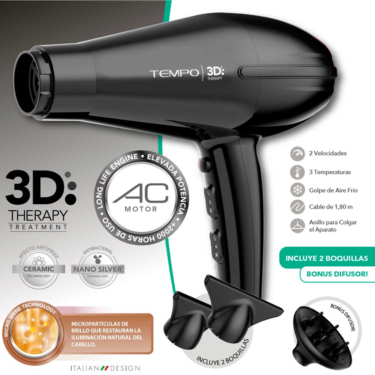 Ripley - SECADOR TEMPO 3D THERAPY BLACK