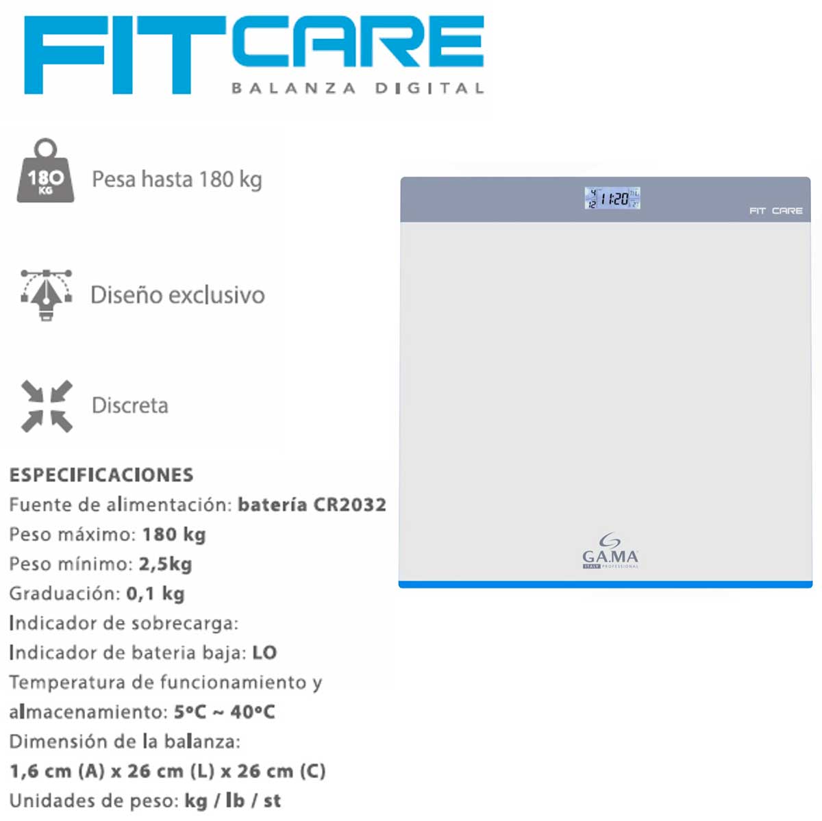 BALANZA GAMA DIGITAL FIT CARE