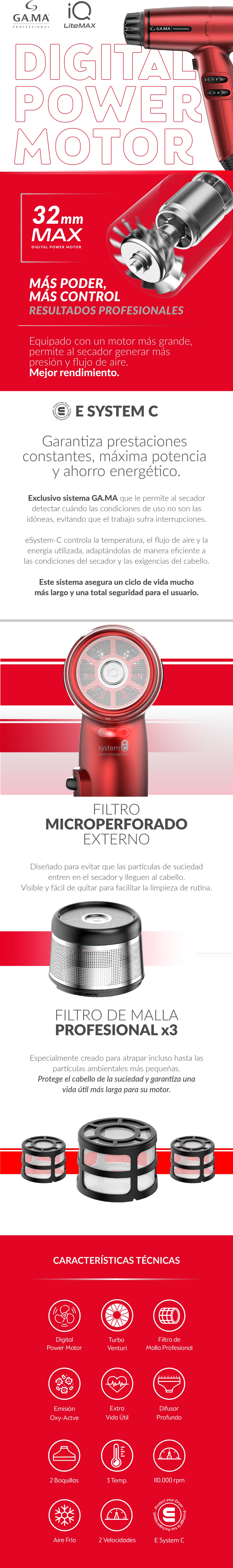 SECADOR DE PELO GAMA IQ LITE MAX
