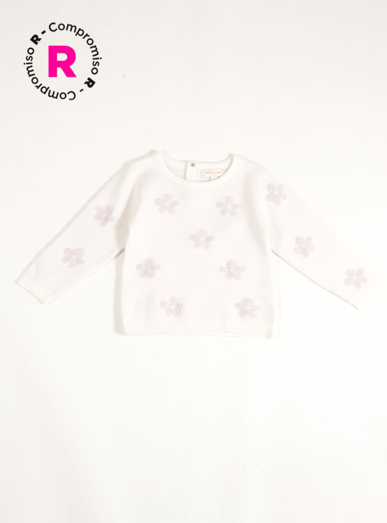 SWEATER ALGODÓN NIÑA BABY HARVEST CON DISEÑO FLORES - 1