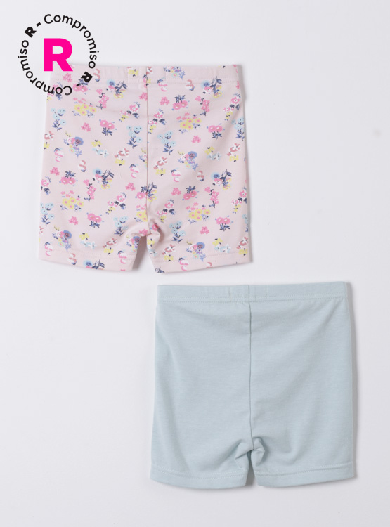 PACK X2 CALZAS CORTAS LISA Y ESTAMPADO - 1