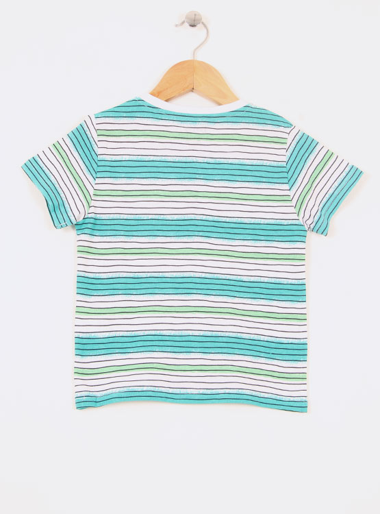 POLERA ALGODÓN NIÑO BABY HARVEST RAYAS CUELLO BOTON - 2
