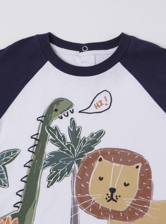 POLERA CON ESTAMPADO CENTRAL Y MANGAS DE COLORES BABY HARVEST - 3