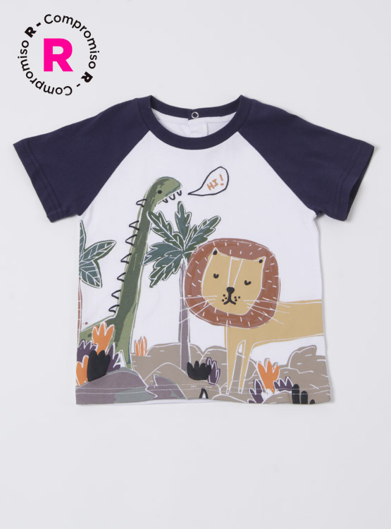 POLERA CON ESTAMPADO CENTRAL Y MANGAS DE COLORES BABY HARVEST - 1