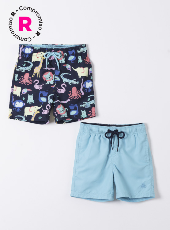 PACK TRAJE DE BAÑO ESTAMPADO Y OTRO SÓLIDO BABY HARVEST - 1