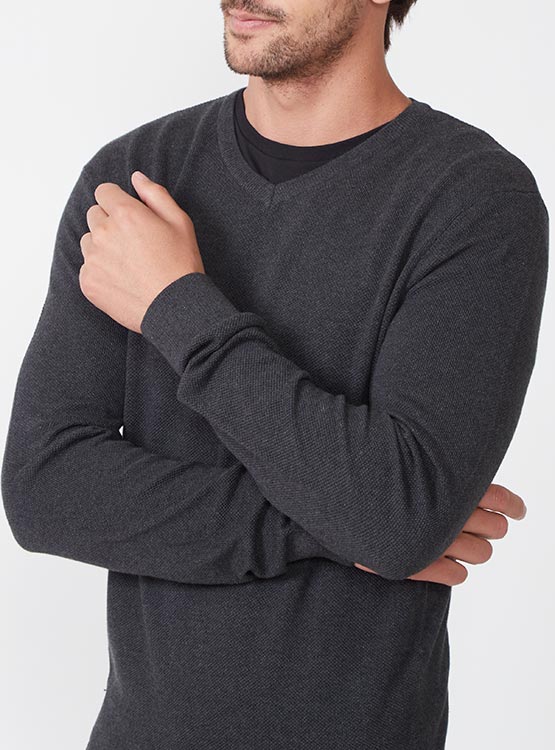 SWEATER MARQUIS TEXTURADO CUELLO CUELLO_V MANGA LARGA - 4