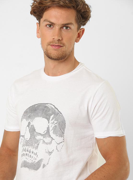 Robert Graham Camiseta de punto de manga corta para hombre, diseño de calavera tropical, multicolor, talla M, Multi, Grande