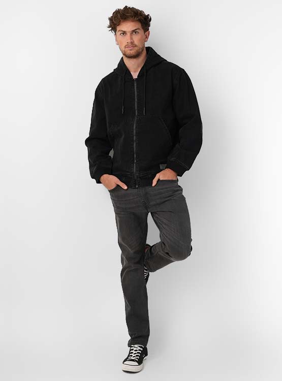 CHAQUETA INDEX LARGA CON GORRO - 4