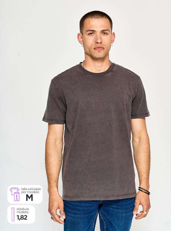 POLERA MANGA CORTA ALGODÓN HOMBRE INDEX LAVADA