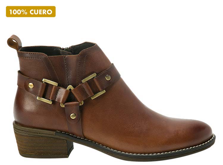 BOTINES MUJER GACEL CUERO CAFE GINA
