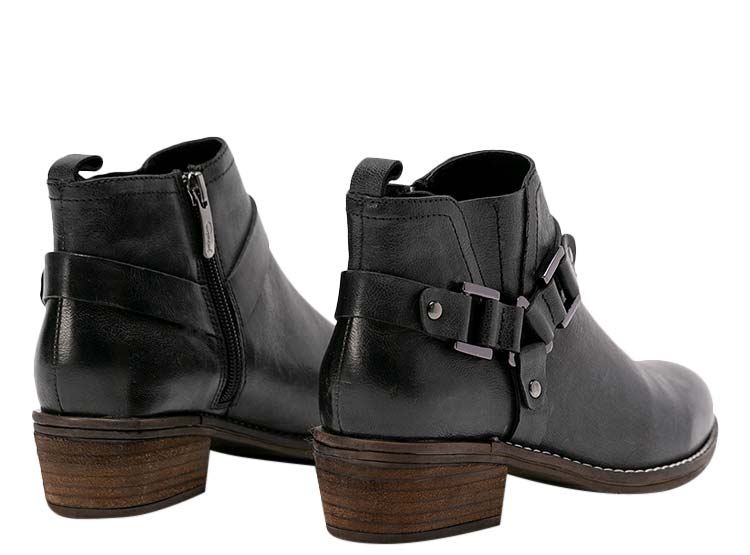BOTINES MUJER GACEL CUERO NEGRO GINA