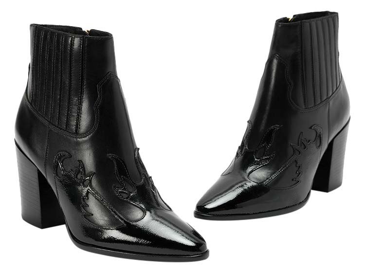 BOTINES MUJER GACEL CUERO NEGRO TEXAS
