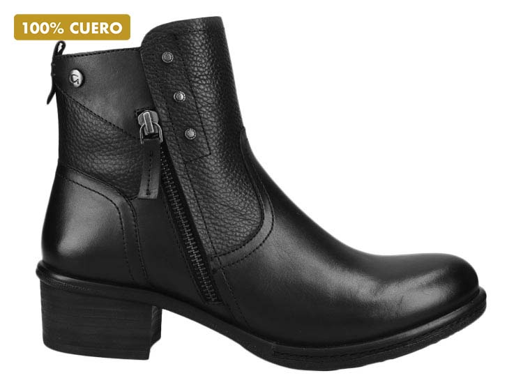 BOTINES MUJER GACEL CUERO NEGRO FABIANA