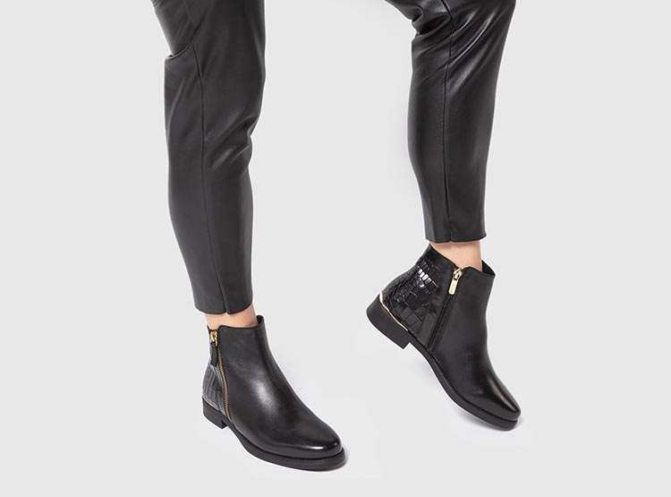 BOTINES MUJER GACEL CUERO NEGRO HORTENCIA