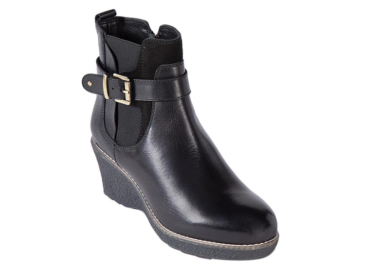 Ripley - BOTINES MUJER GACEL CUERO NEGRO LEDA