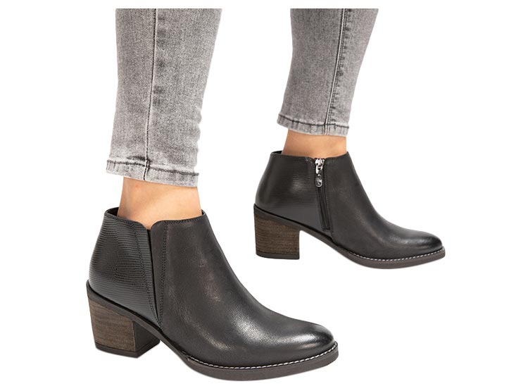Ripley - BOTINES MUJER GACEL CUERO NEGRO PIERA