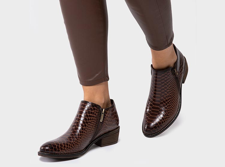 BOTINES MUJER GACEL CUERO CAFE GINA