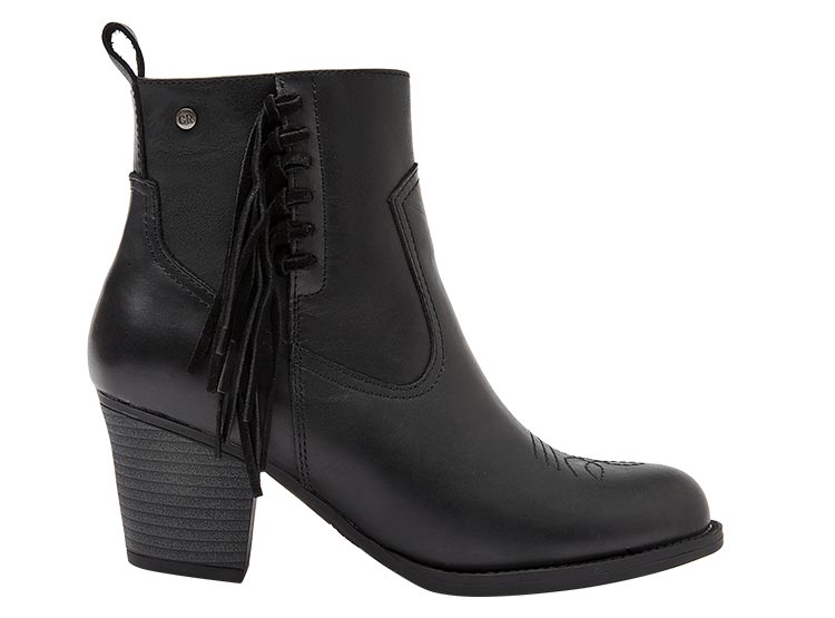 BOTINES CUERO MUJER CARRANO NEGRO RJ032 - 1