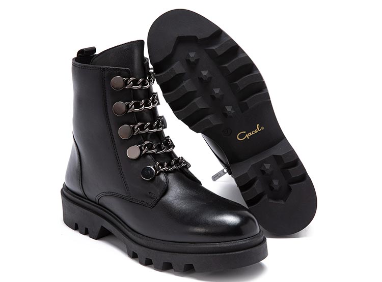 BOTINES MUJER GACEL CUERO NEGRO LORETO