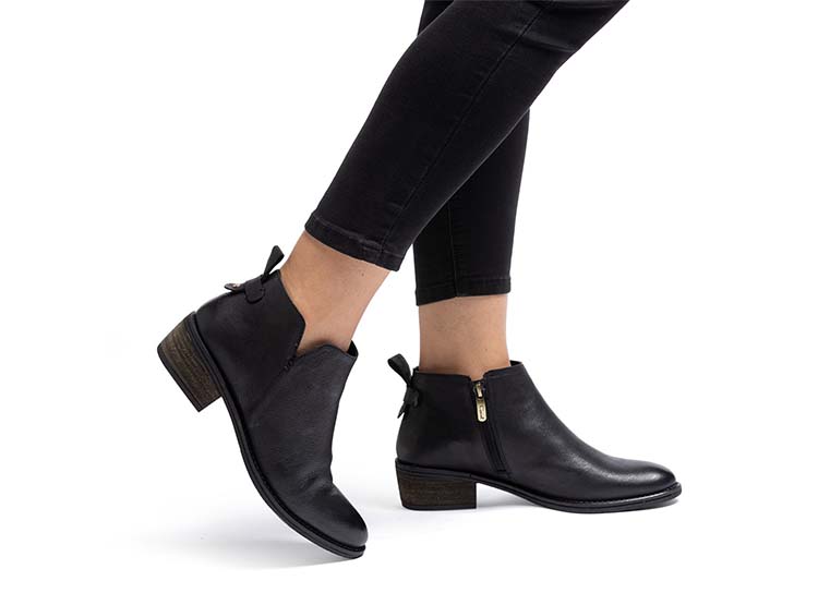 BOTINES MUJER GACEL CUERO NEGRO GINA