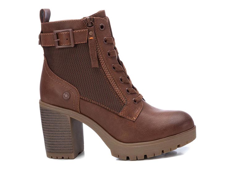 Bottines Femme REFRESH - Style Imitation Cuir - Talon 5cm - Fermeture Zip - Semelle Antidérapante