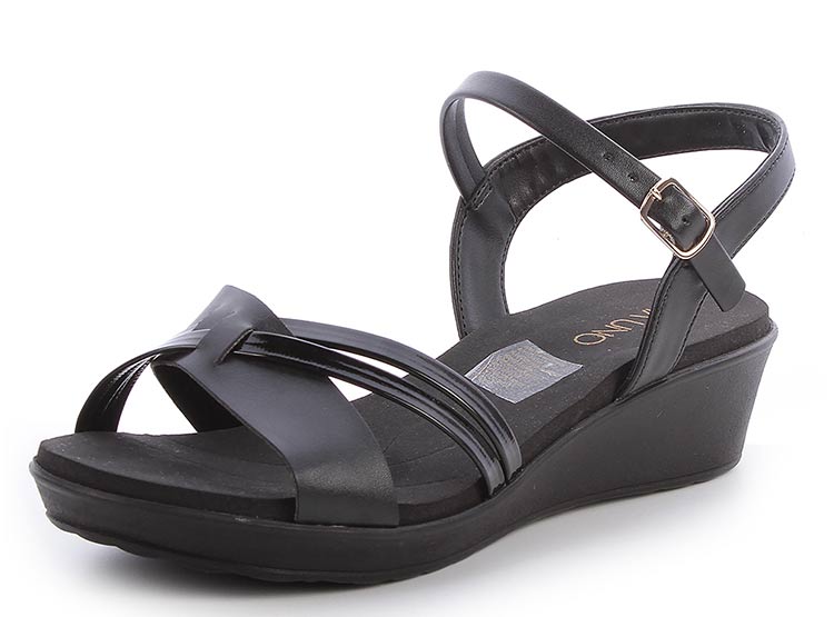SANDALIAS MUJER VIA UNO NEGRO 22542618 - 2