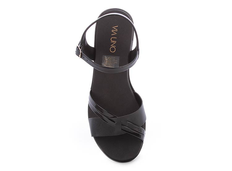 SANDALIAS MUJER VIA UNO NEGRO 22542618 - 4