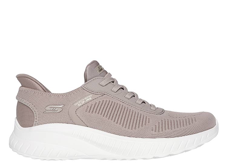 ZAPATILLAS MUJER SKECHERS CASUAL TAUPE BOBS SQUAD CHAOS