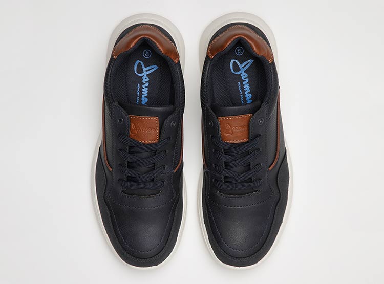 ZAPATILLAS CUERO HOMBRE JARMAN AZUL MARINO HS23348 - 4