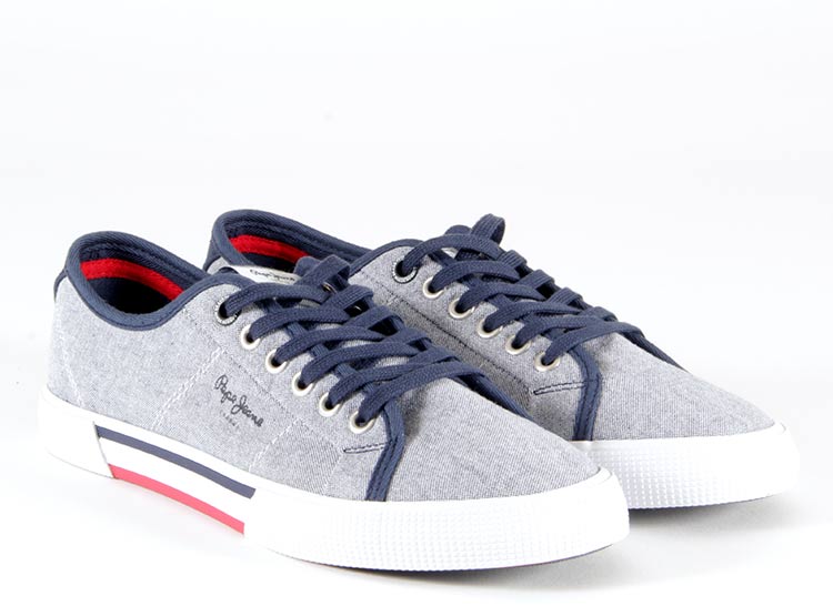 Pepe Jeans Eighties Astuccio In Pelle Sintetica | Azzurro 22x7x3 Cm | Porta Penne E Matite Per Scuola E Università