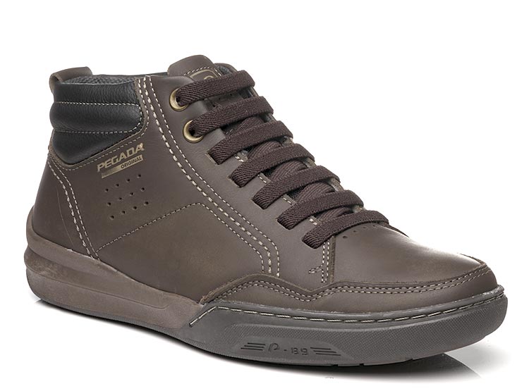 ZAPATILLAS HOMBRE PEGADA CASUAL CAFÉ 111003 CUERO - 2