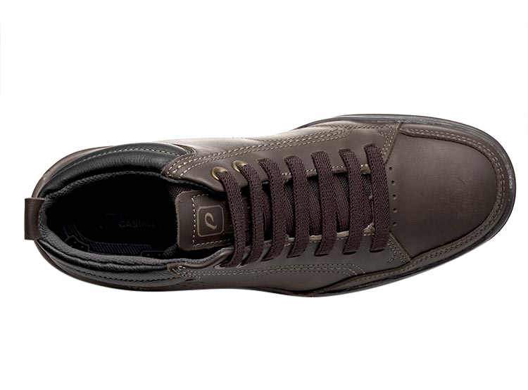 ZAPATILLAS HOMBRE PEGADA CASUAL CAFÉ 111003 CUERO - 4