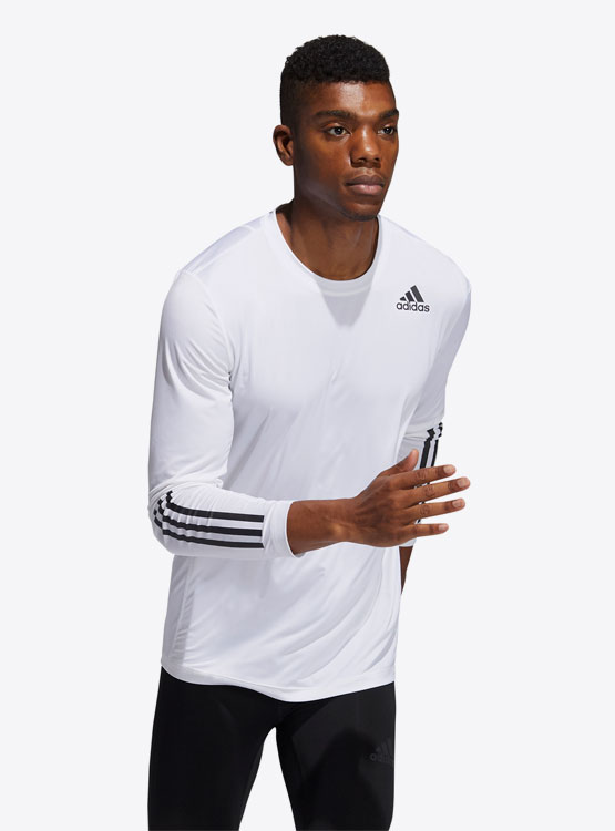 Ripley - POLERA ADIDAS MANGA LARGA AJUSTADA TECHFIT FITTED 3 BANDAS GM0499