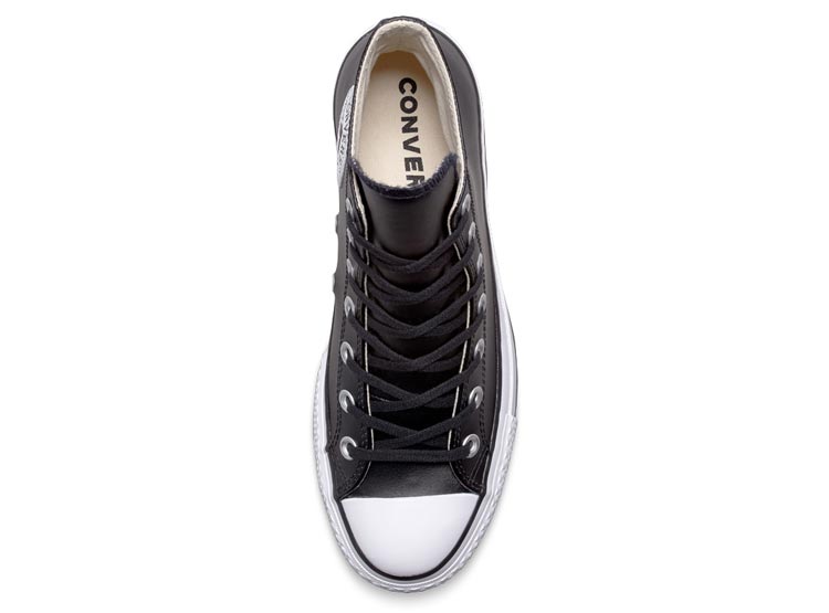 ZAPATILLAS MUJER CONVERSE URBANAS NEGRO LIFT 5X CUERO - 4